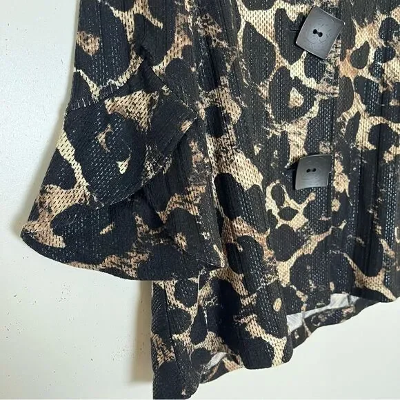 Ali Miles Statement Jacket Petite Small Animal Print Oversized Buttons Lagenlook - Picture 4 of 9